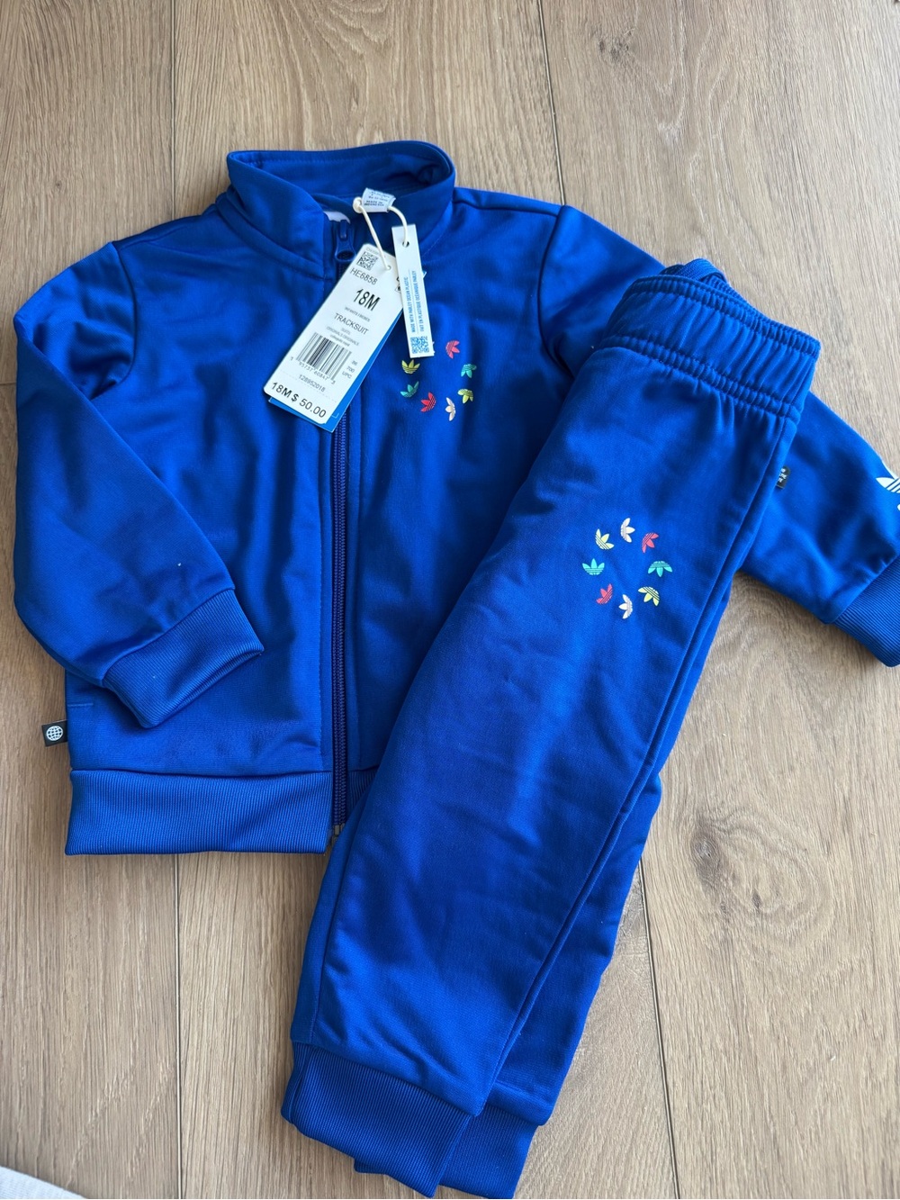 adidas 18 month Royal Blue Sweat-pant and Jacket Set